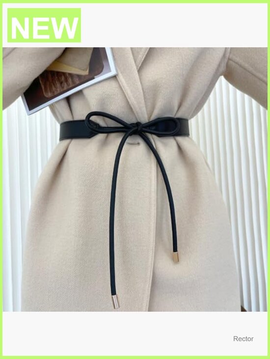 PU Leather Wrap Corset Belt No Buckle Boho Tie Waistband